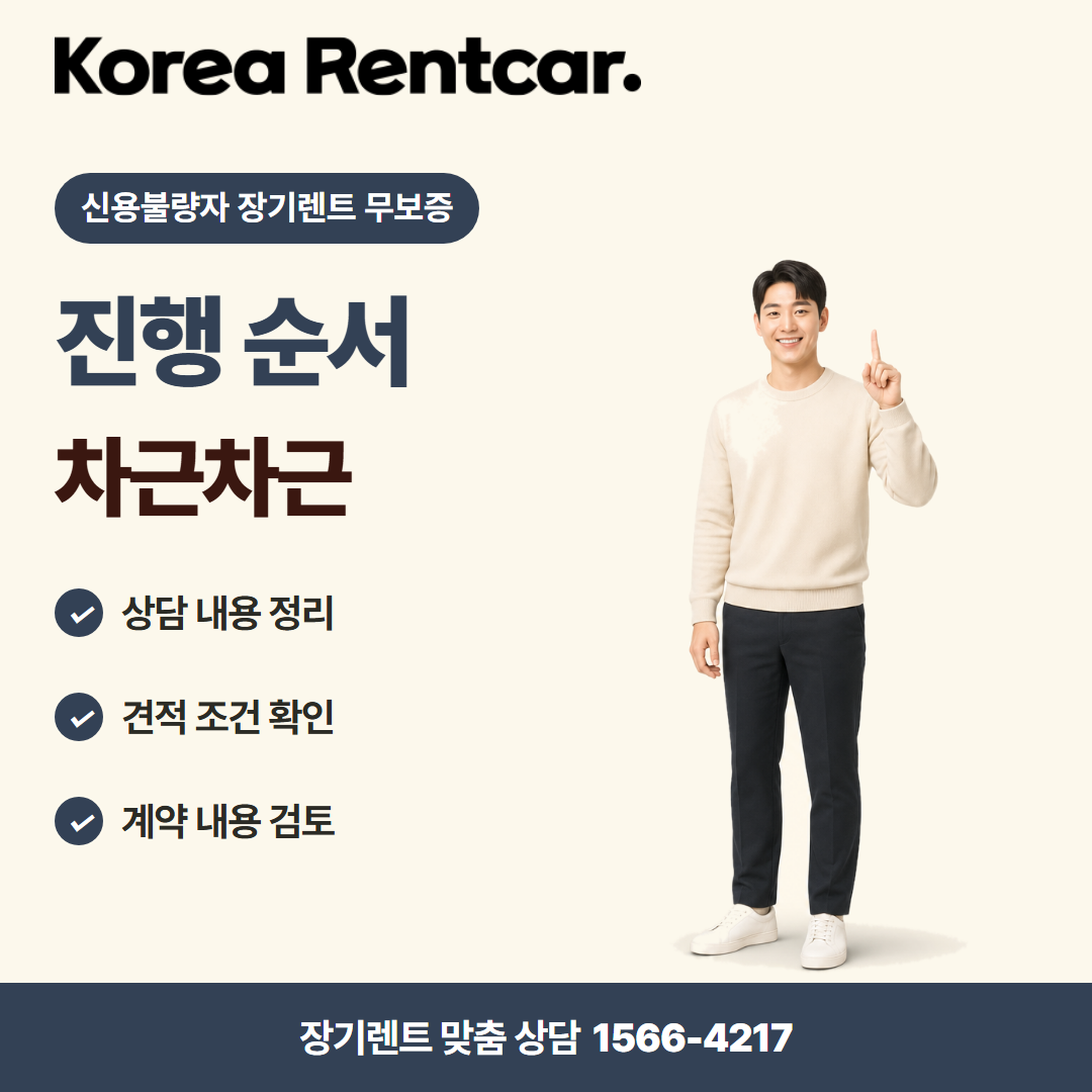 신용불량자 장기렌트 무보증 · 이용 절차 카드뉴스